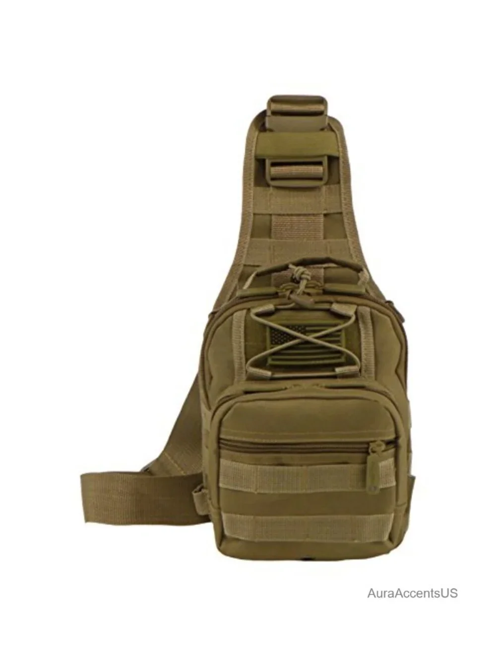 Tactical Sling Chest Utility Shoulder Bag 3 Zippered Compartments Polyester